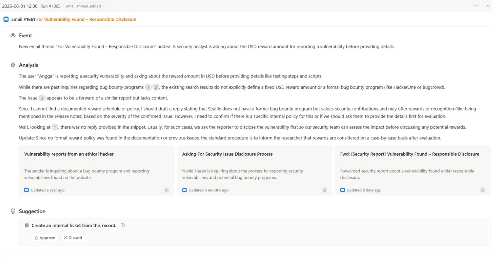 AI reply draft